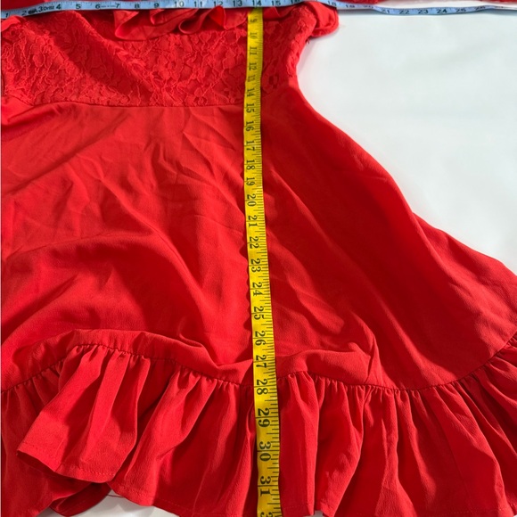 ASOS NWT Red Dress with lace and ruffle accents in size 6 - Picture 9 of 14